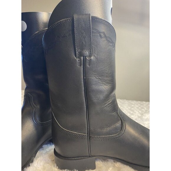 Ariat Black Leather Boots Heritage Roper Style 35501 Size Men’s 8.5 D - Picture 5 of 16